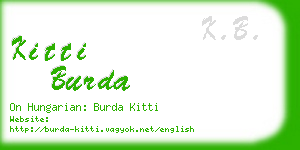 kitti burda business card